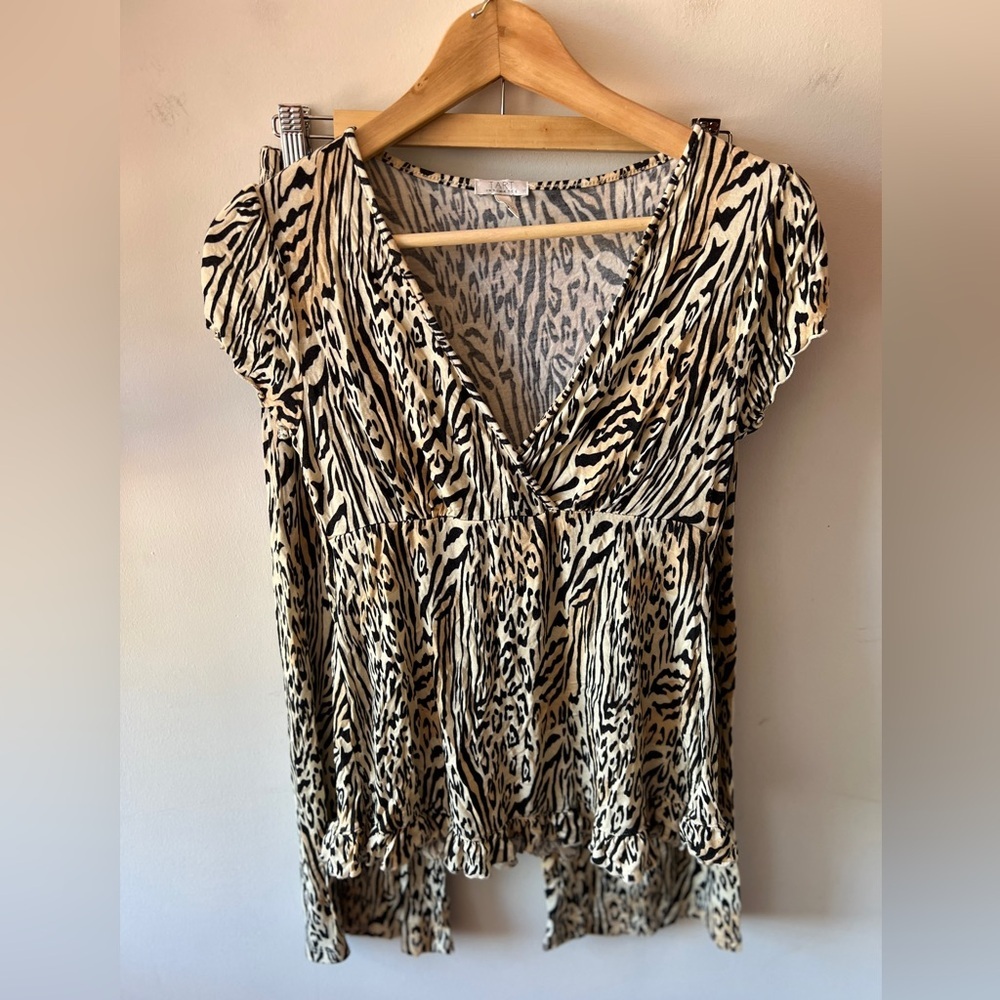 Tart Intimates PJ Set Zebra Print V-Neck Top & Capri M